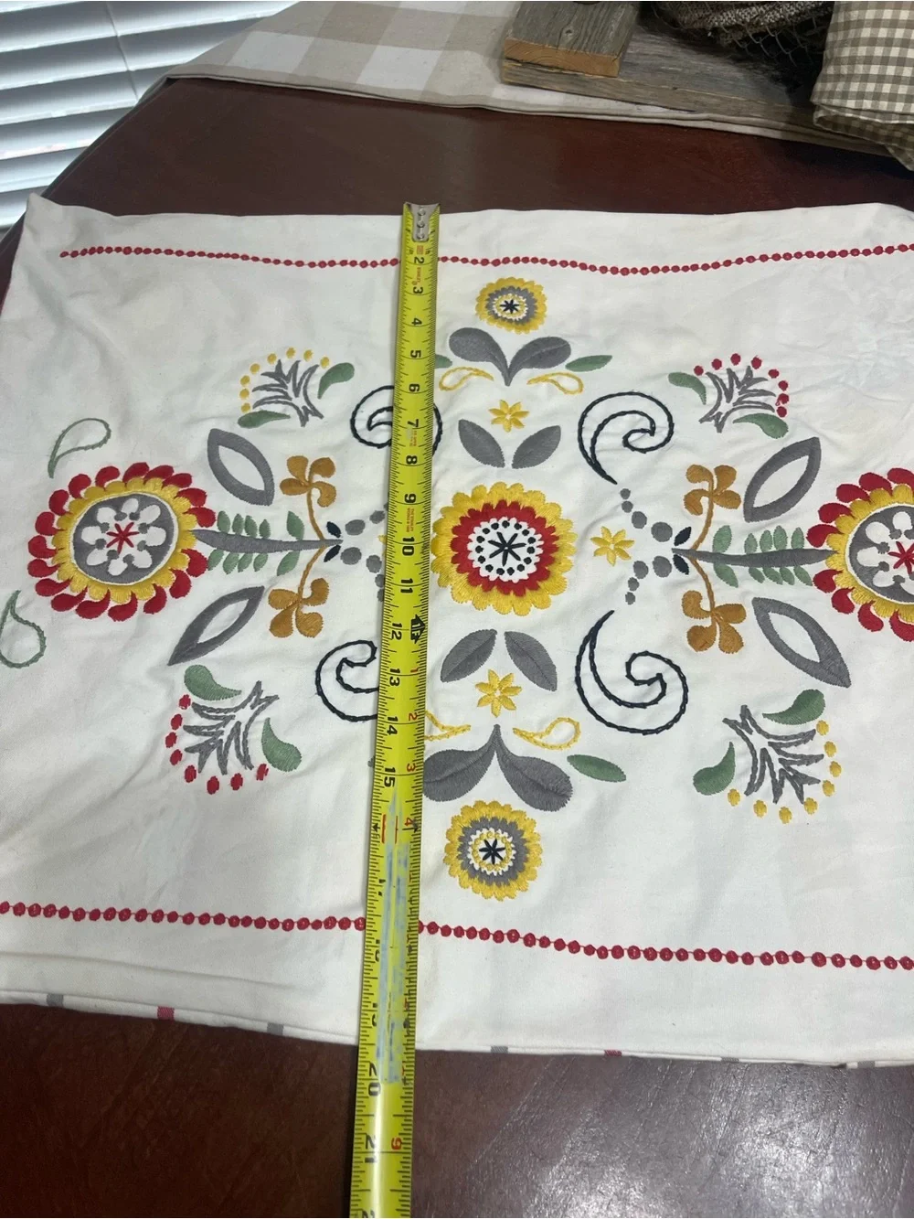 Embroidered Flowers Ikea Accent Pillow sham
